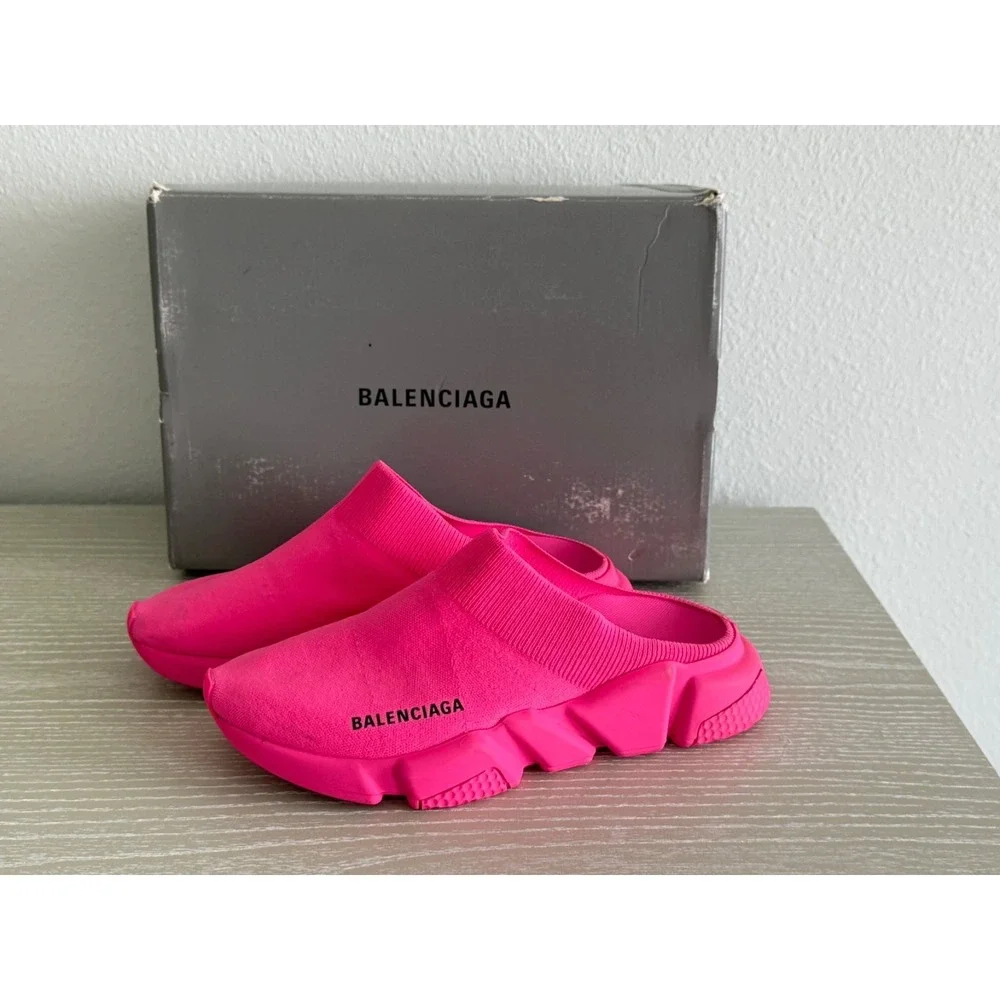 Balenciaga Speed Mule Sneakers Neon Pink 38EU 8US‎ Preowned
